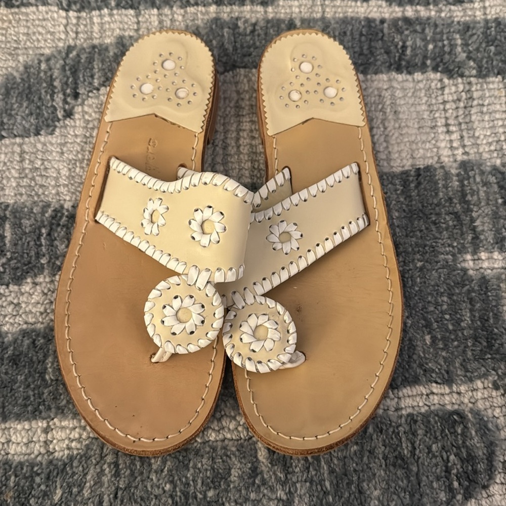 Jack Rogers Cream and Tan Sandals
